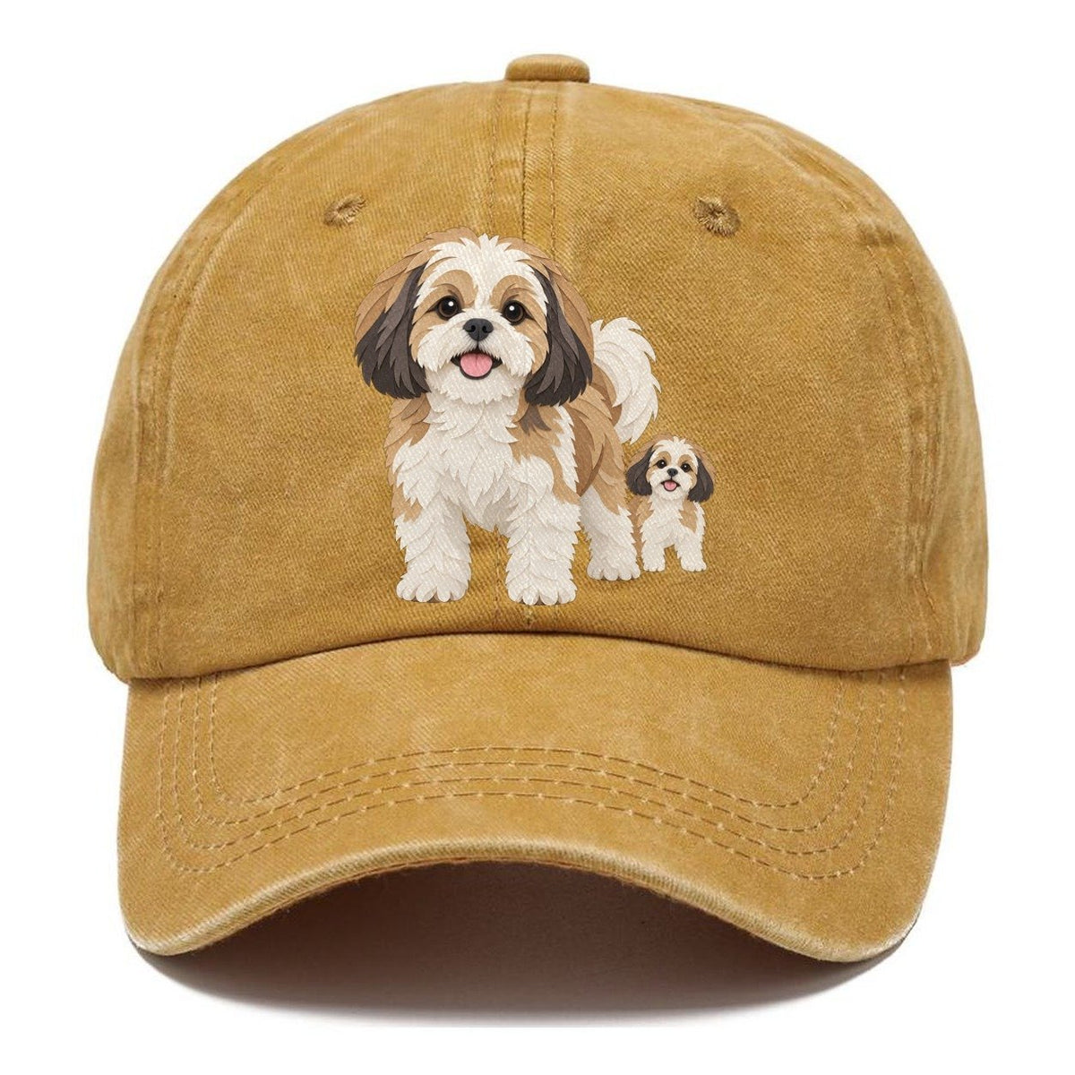 Cut-Paper Collage Shih Tzu Standing Top Breeds Classic Cap – Golden Harvest