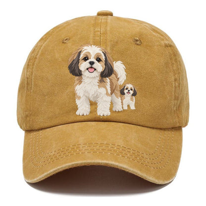 Cut-Paper Collage Shih Tzu Standing Top Breeds Classic Cap – Golden Harvest
