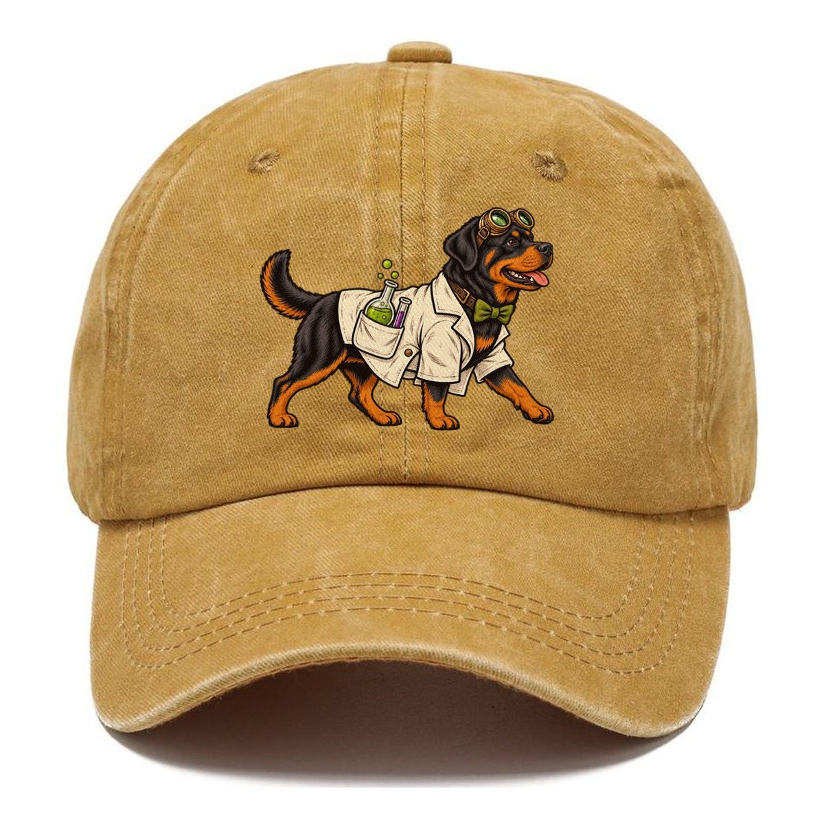 One Rottweiler In Halloween Costume Mad Scientist Costume With A Tiny Lab Coat And Goggles Halloween Dog Parade Classic Cap – Golden Harvest