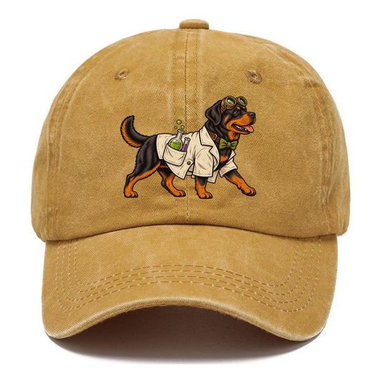 One Rottweiler In Halloween Costume Mad Scientist Costume With A Tiny Lab Coat And Goggles Halloween Dog Parade Classic Cap – Golden Harvest