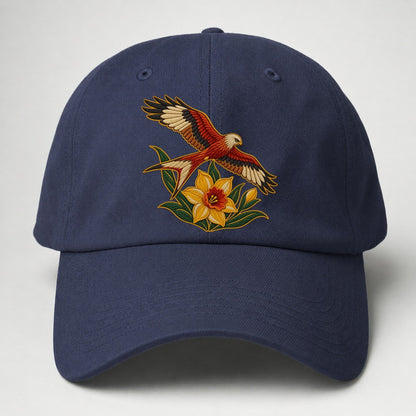 Welsh Daffodil And Red Kite Uk Culture Heritage Baseball Cap – Twilight Navy