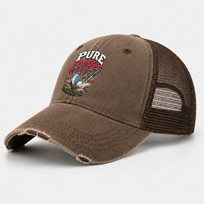 Pure Contact Golf Life Washed Trucker Hat – Coffee