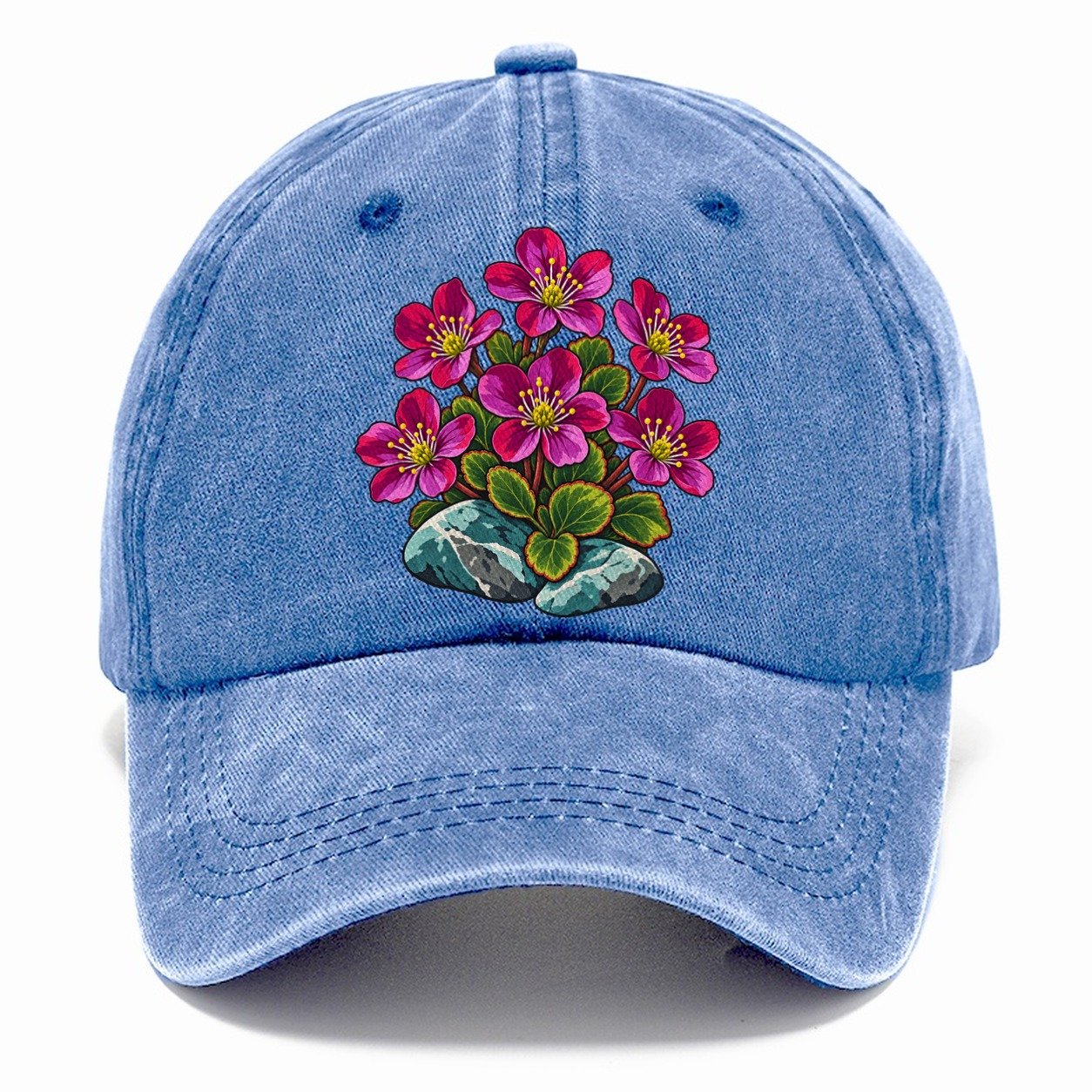 Nunavut Purple Saxifrage Canada Cultural Icons Classic Cap – Summer Sky
