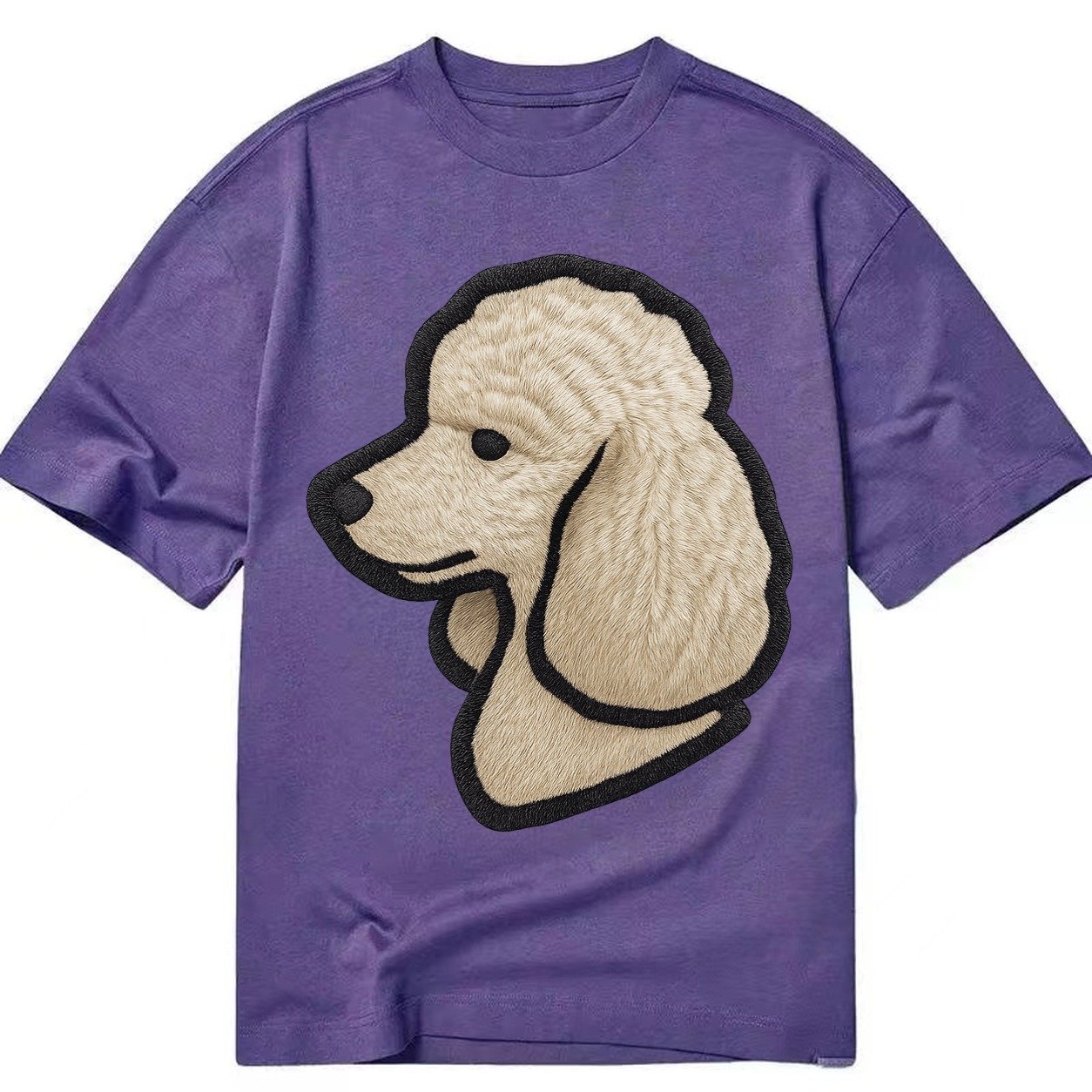 Poodle Contemporary Clean Style With Strong Black Outline Classic T-shirt – Purple