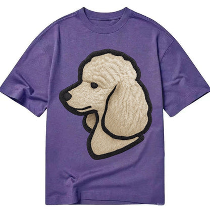 Poodle Contemporary Clean Style With Strong Black Outline Classic T-shirt – Purple