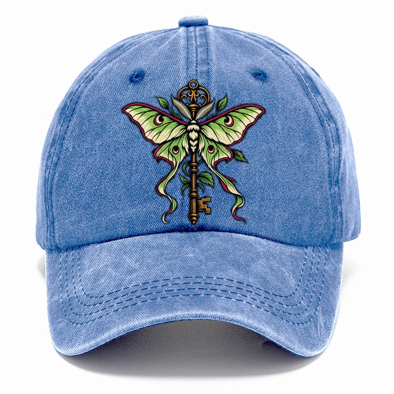 Luna Moth Over An Iron Key Witch Magic Classic Cap – Summer Sky