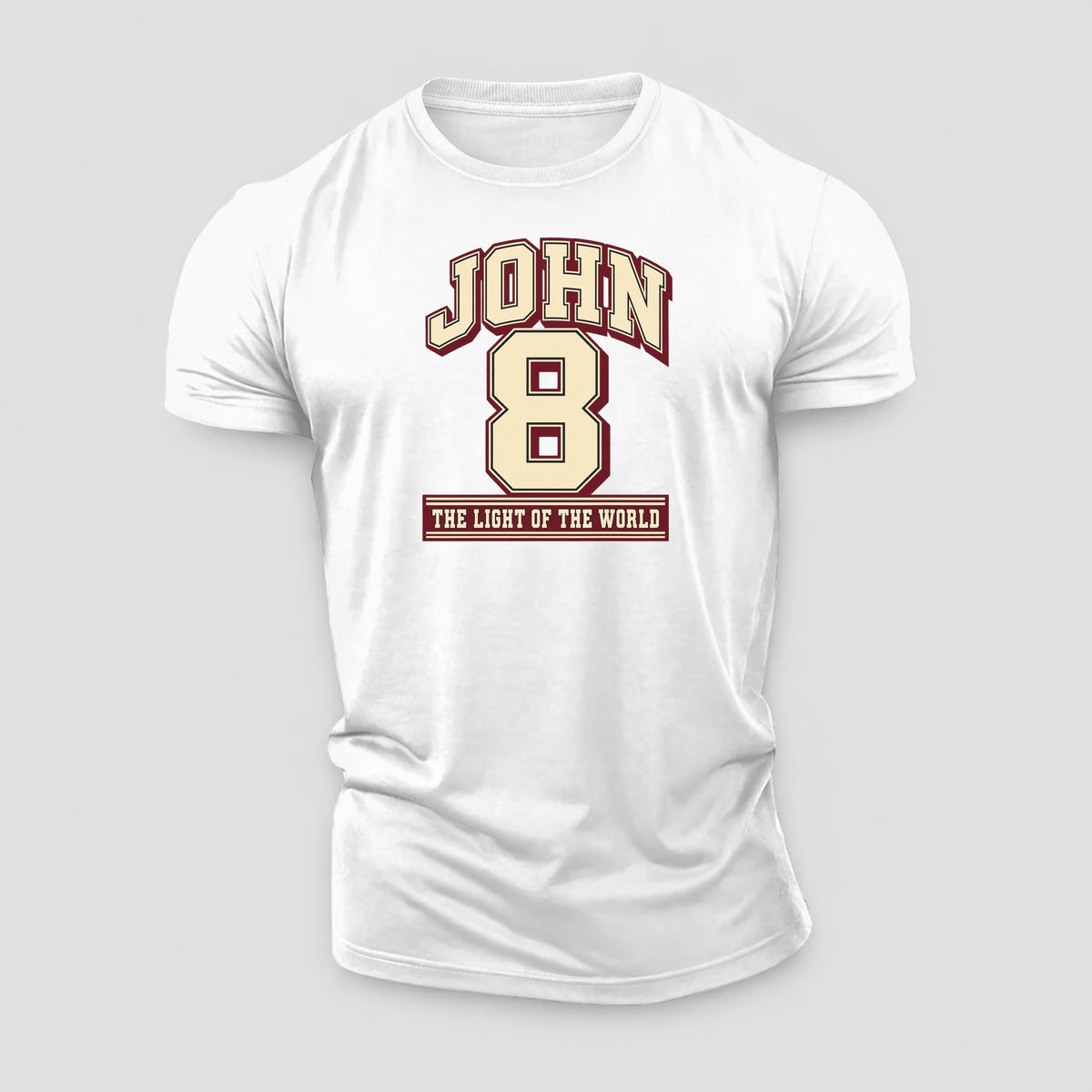 John 8 Varsity Chapel Varsity Cotton T-Shirt – White