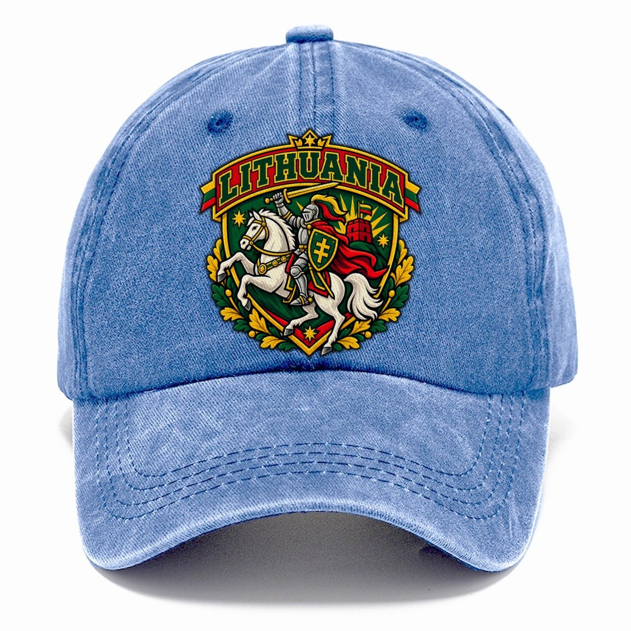 Lithuania Retro Badge Country Logos Classic Cap – Summer Sky