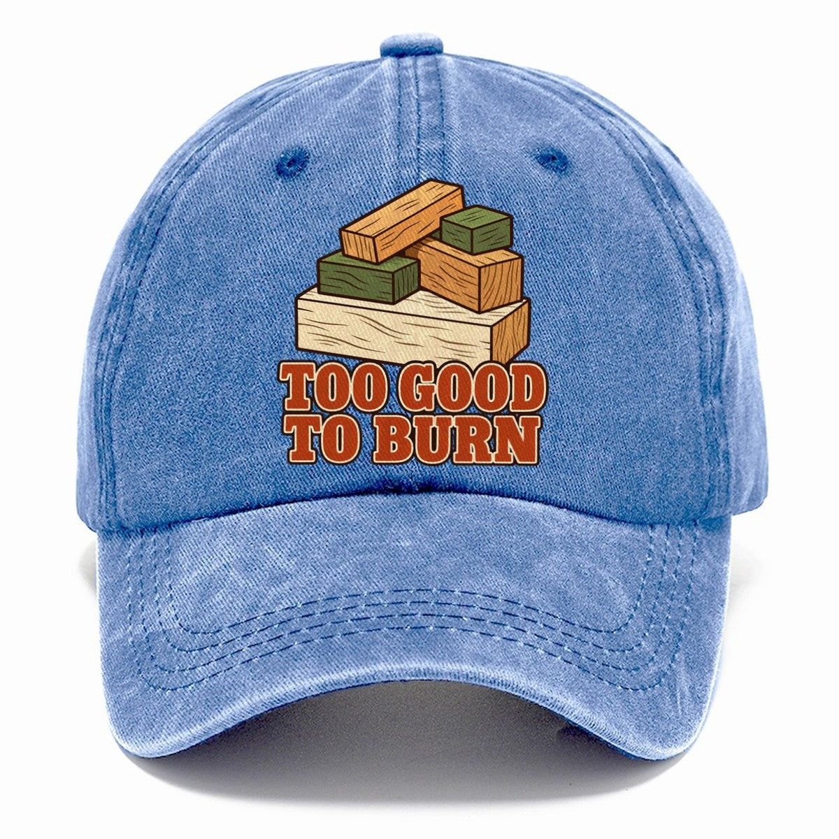 Too Good To Burn Woodworking Classic Cap – Summer Sky
