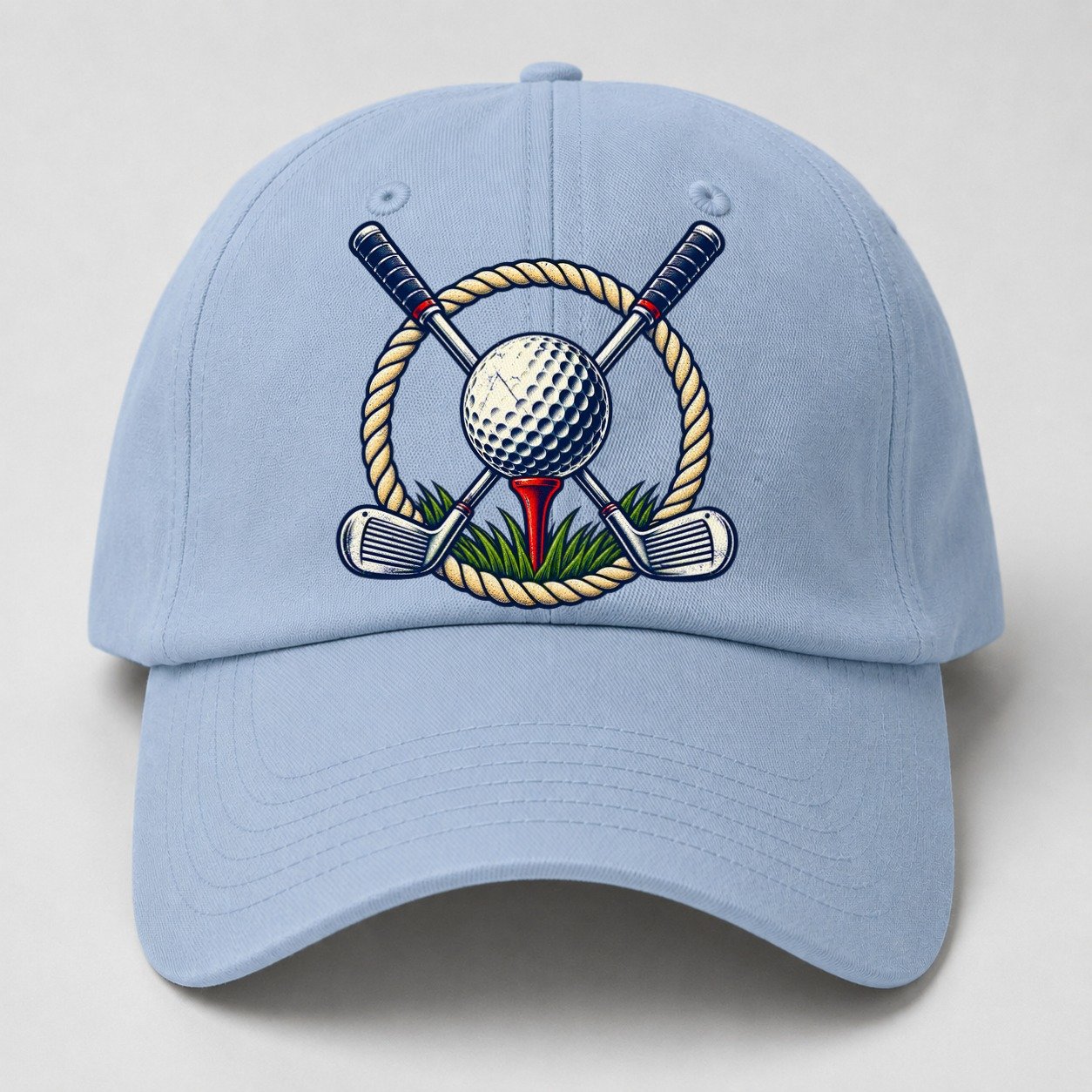 Crossed Clubs Crest Golf Life Baseball Cap – Light Blue