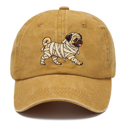 One Pug In Halloween Costume Mummy Wrapped In Bandages Halloween Dog Parade Classic Cap – Golden Harvest