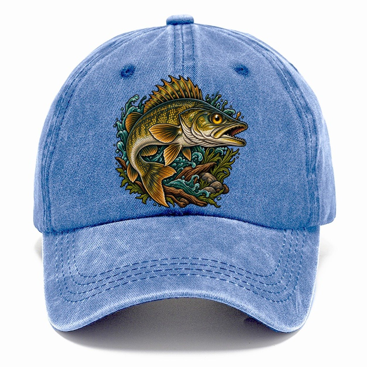 Walleye Golden Eye Fishing Club Classic Cap – Summer Sky
