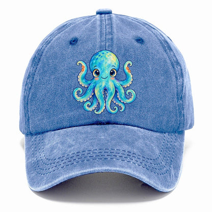 Octopus Curious Wave Sea Sprite Classic Cap – Summer Sky