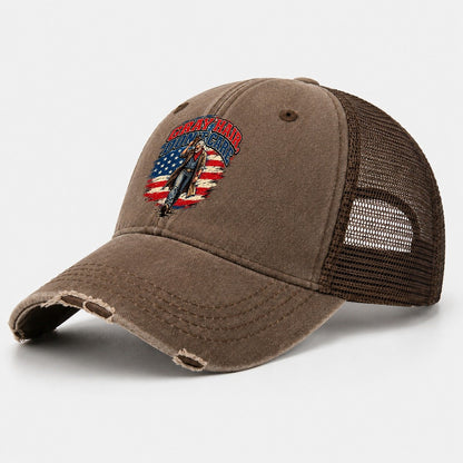 Gray Hair Don T Care Old Man Strong Washed Trucker Hat – Coffee