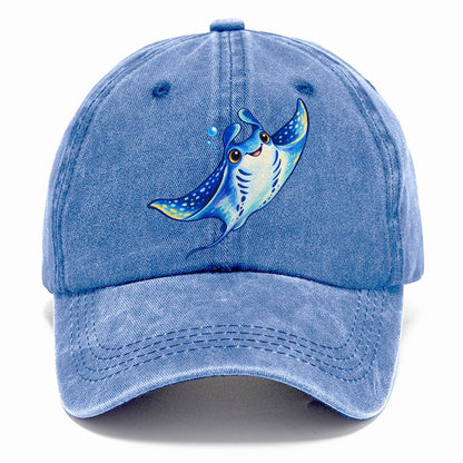 Manta Ray Upward Glide Sea Sprite Classic Cap – Summer Sky