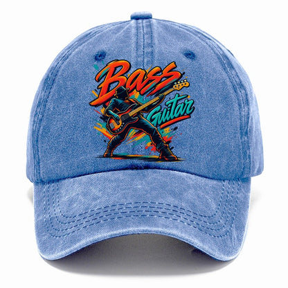 Bass Guitar Wordmark Music Instruments Classic Cap – Summer Sky
