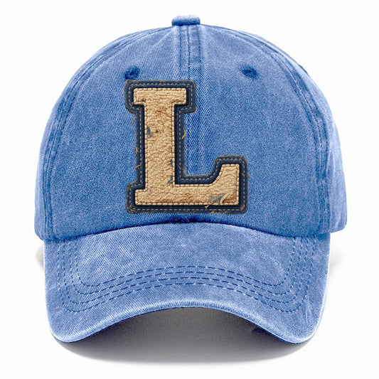 Varsity Chenille L Monogram Classic Cap – Summer Sky