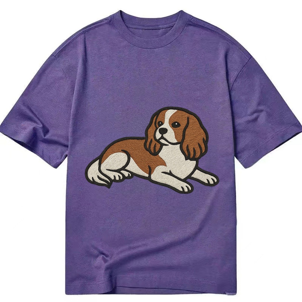 Cavalier King Charles Spaniel Blenheim Relaxed Lying Down Wi Classic T-shirt – Purple