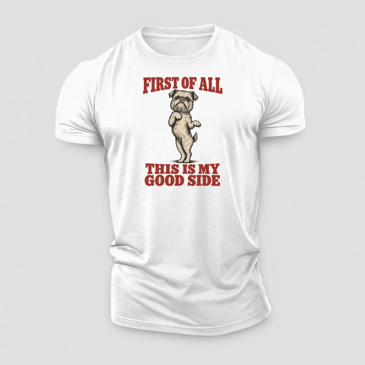 Brussels Griffon Dog Declarations Cotton T-Shirt – White