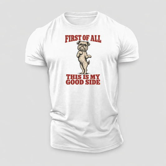 Brussels Griffon Dog Declarations Cotton T-Shirt – White
