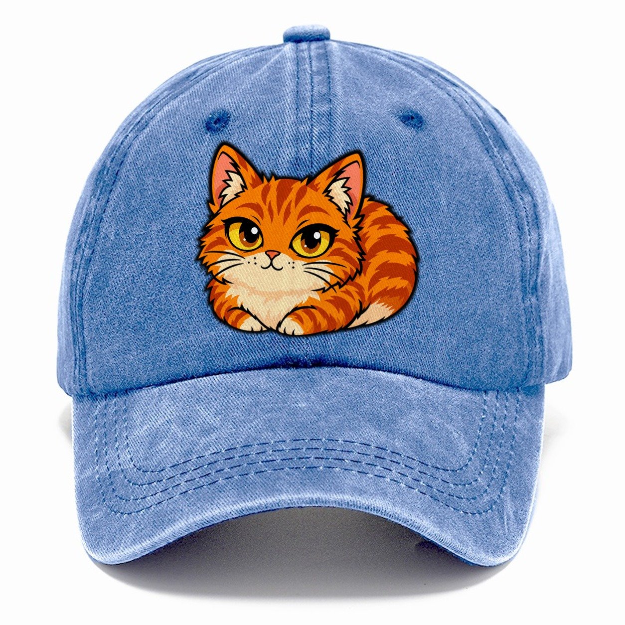 Orange Tabby Loafing Peeking Cats Classic Cap – Summer Sky