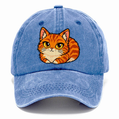 Orange Tabby Loafing Peeking Cats Classic Cap – Summer Sky