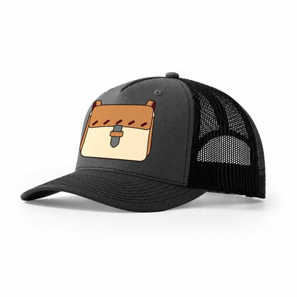 Small Satchel Study Leathercraft Trucker Hat – Dark Grey Black
