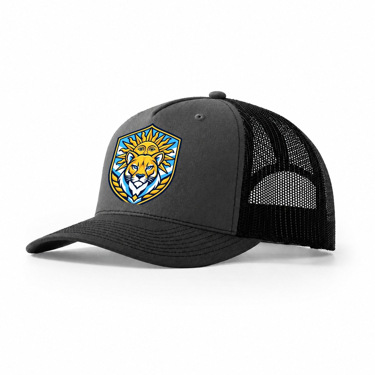 Argentina Minimal Emblem Country Logos Trucker Hat – Dark Grey Black