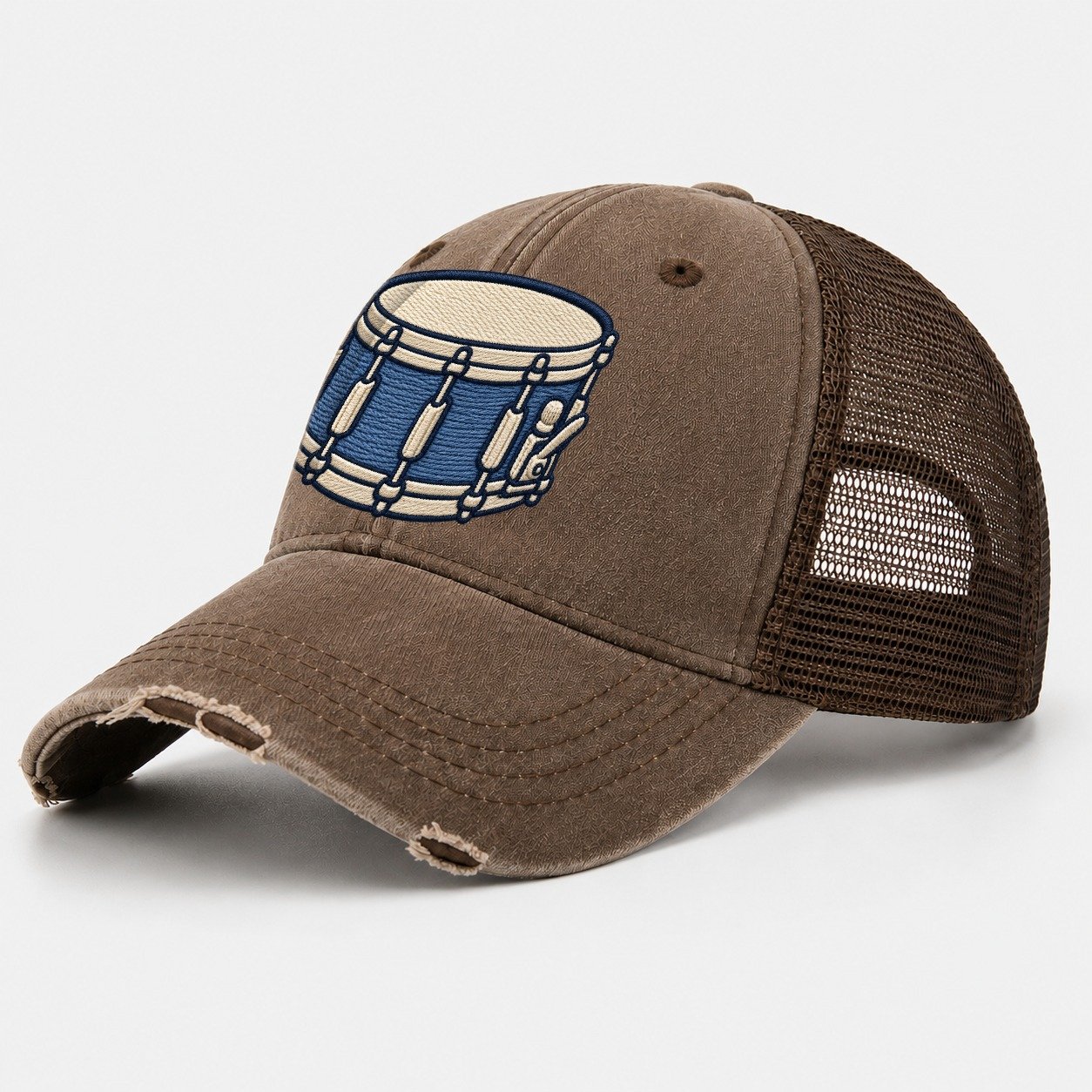 Snare Drum Tiny Solo Marks Washed Trucker Hat – Coffee