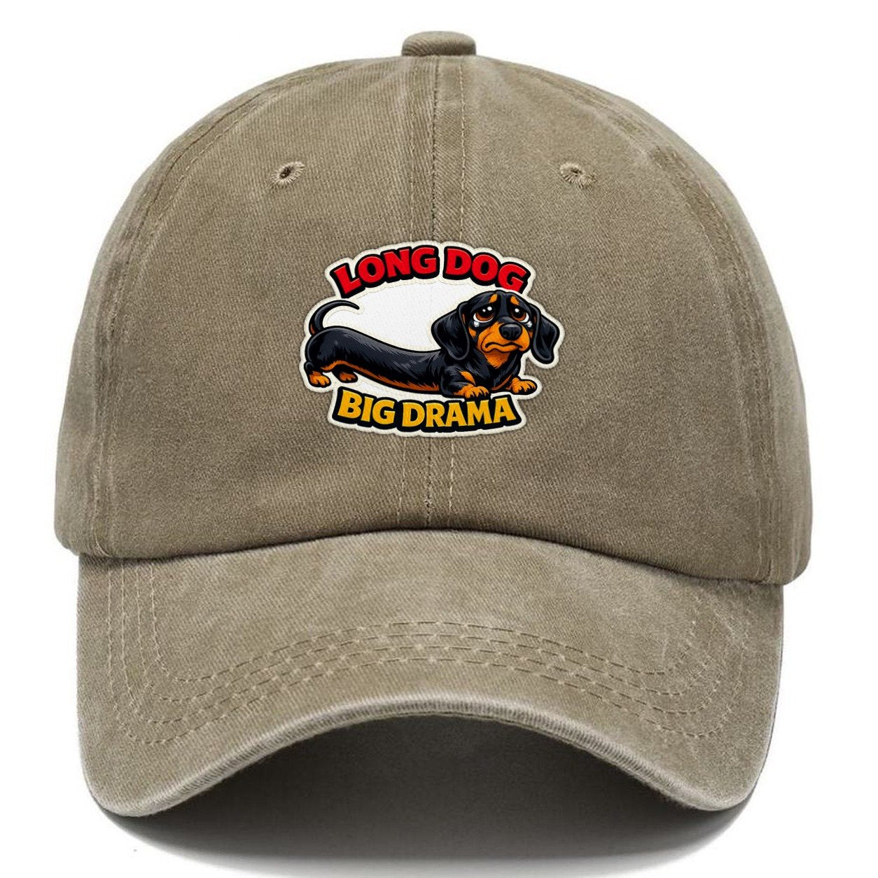 Long Dog Big Drama Dachshund Classic Cap – Warm Sand