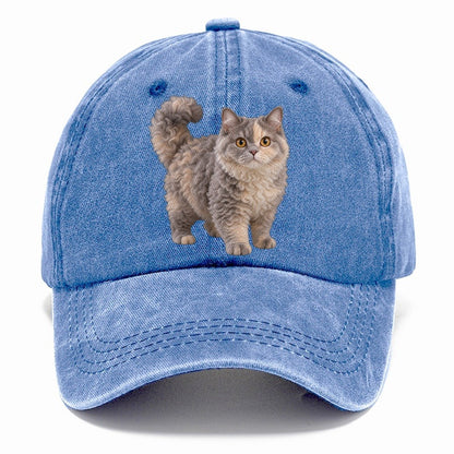 Selkirk Rex Standing Three Quarter Realistic Cat Portrait Classic Cap – Summer Sky