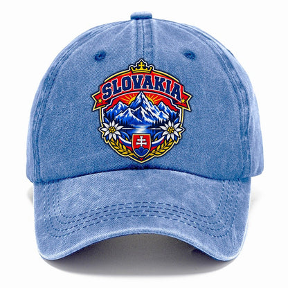 Slovakia Retro Badge Country Logos Classic Cap – Summer Sky