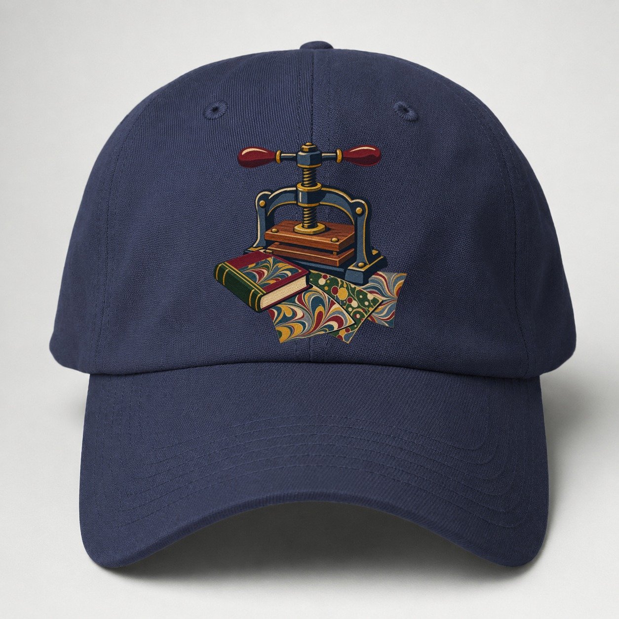 Bookbinder Press And Marbled Pages Uk Culture Heritage Baseball Cap – Twilight Navy