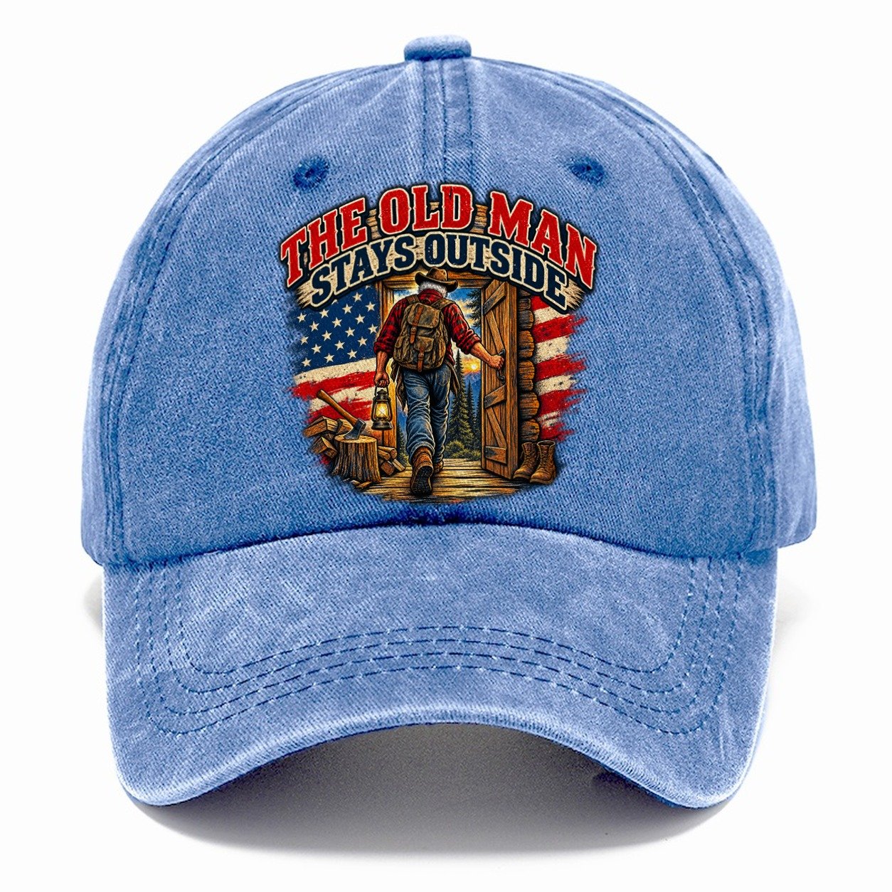 The Old Man Stays Outside Old Man Strong Classic Cap – Summer Sky
