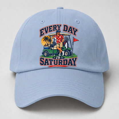 Every Day Is Saturday Golf Life Baseball Cap – Light Blue