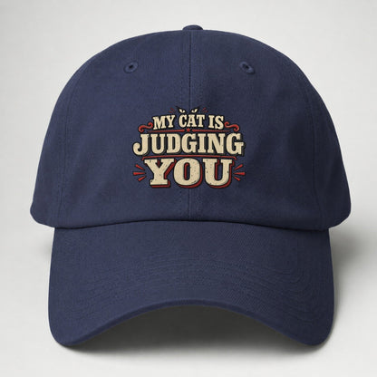 My Cat Is Judging You American Wit Baseball Cap – Twilight Navy