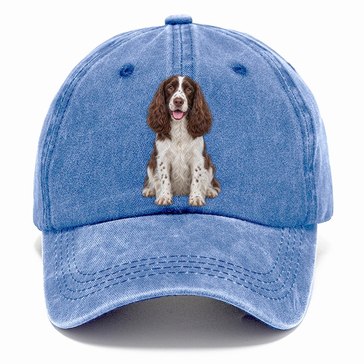 English Springer Spaniel Sitting Top Breeds Classic Cap – Summer Sky