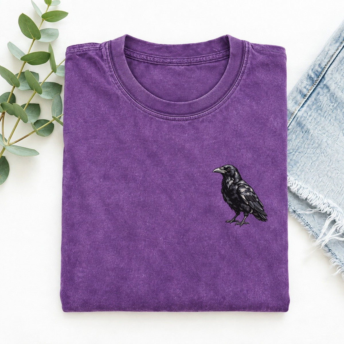 Raven Left Chest Vintage T-shirt – Purple