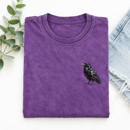 Raven Left Chest Vintage T-shirt – Purple