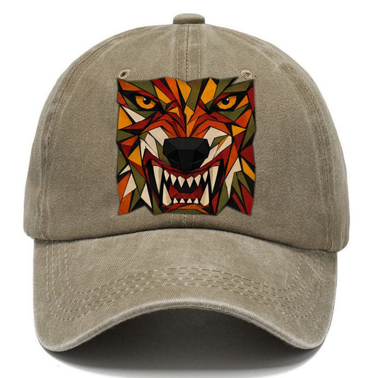 Wolf Snarl Close Up Classic Cap – Warm Sand