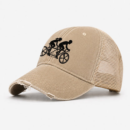 Tandem Ride Partners Cycling Life Washed Trucker Hat – Khaki