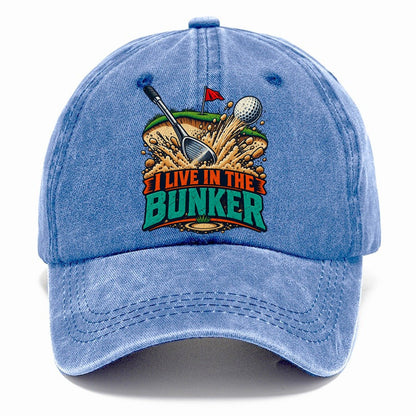 I Live In The Bunker Golf Life Classic Cap – Summer Sky
