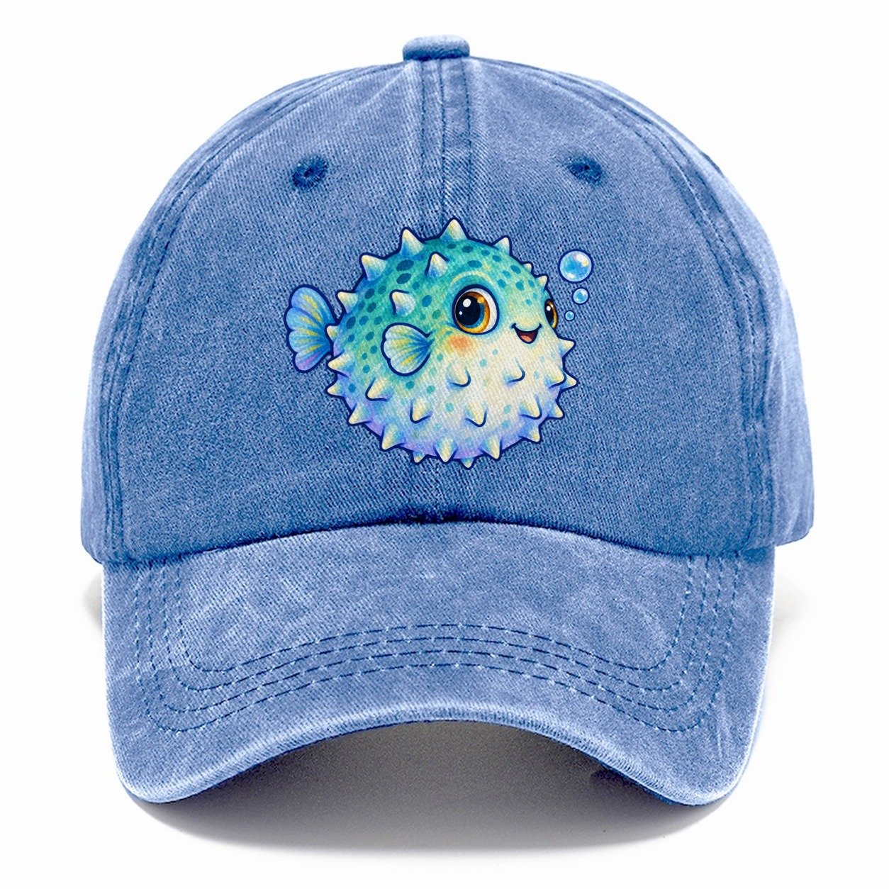 Pufferfish Side Puff Sea Sprite Classic Cap – Summer Sky