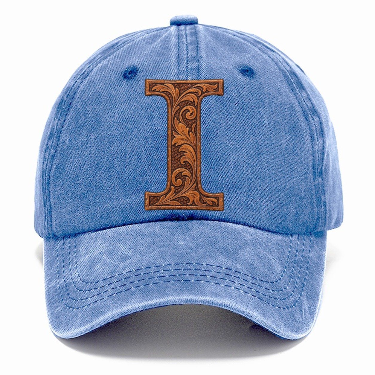 Tooled Leather I Monogram Classic Cap – Summer Sky