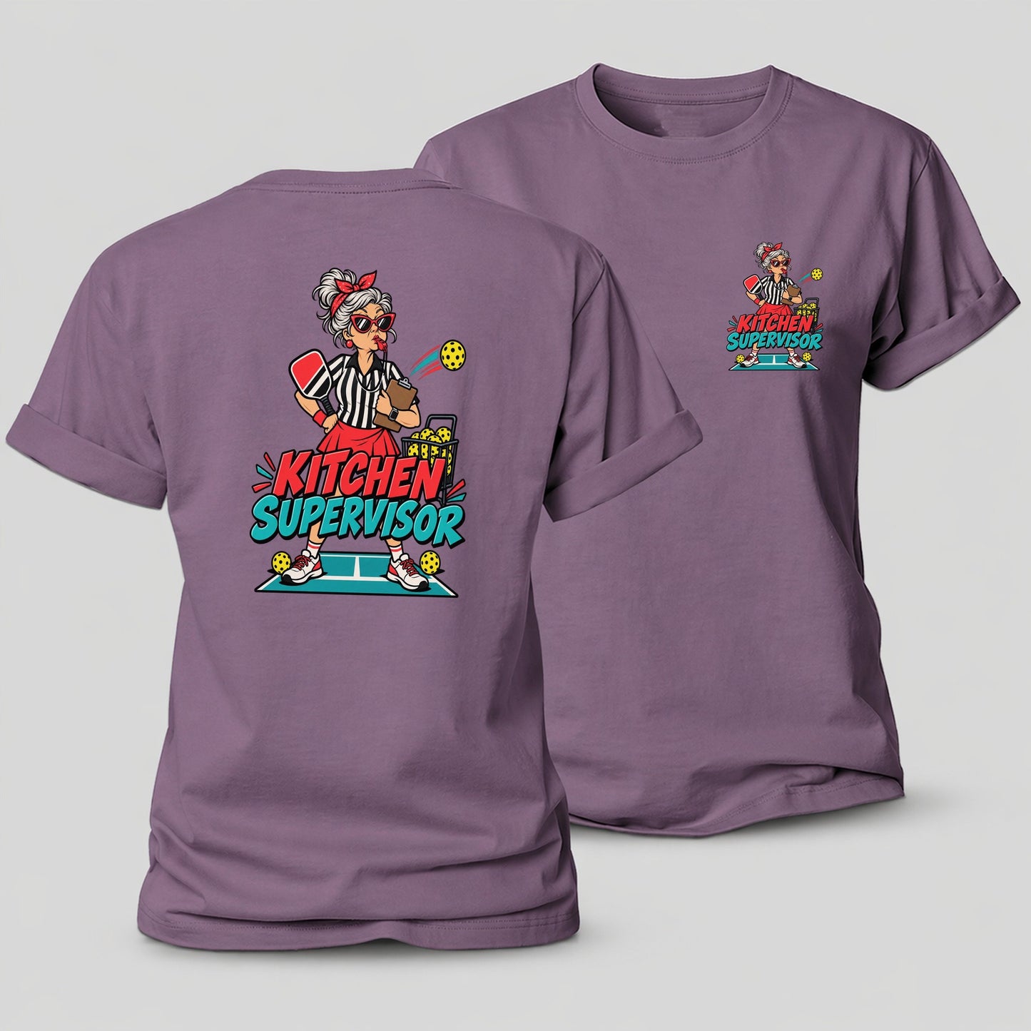 Kitchen Supervisor Pickleball Life Women's Cotton T-Shirt – Purple