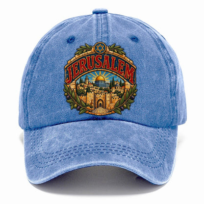 Holy City Arch Lettering Jerusalem Classic Cap – Summer Sky