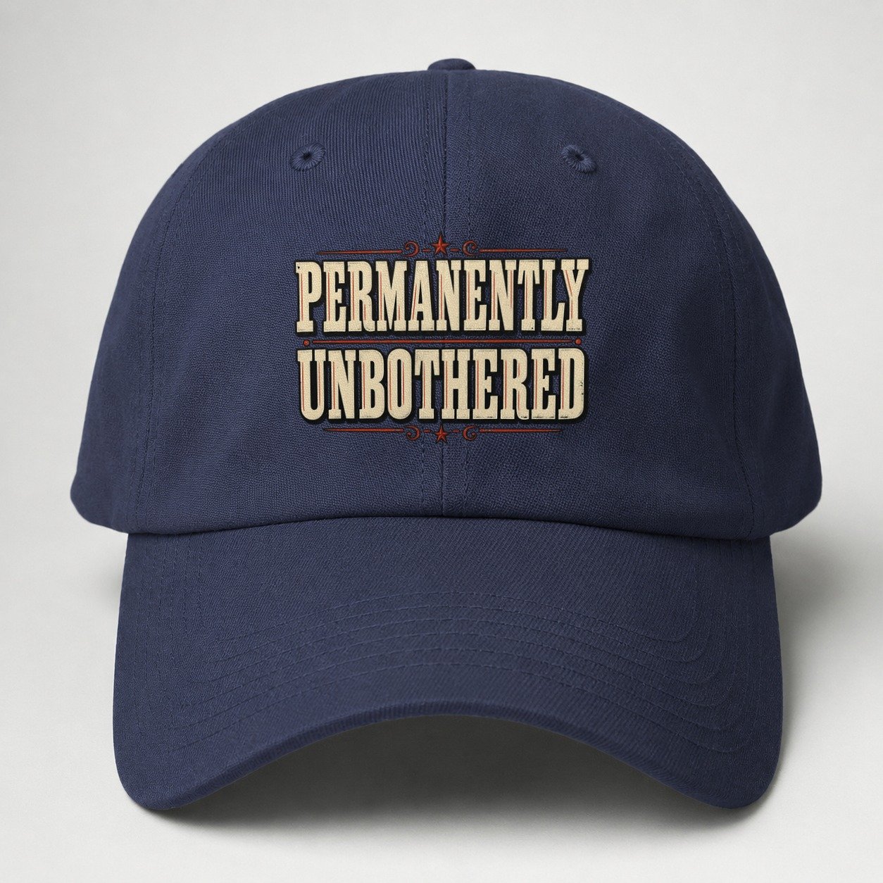 Permanently Unbothered American Wit Baseball Cap – Twilight Navy