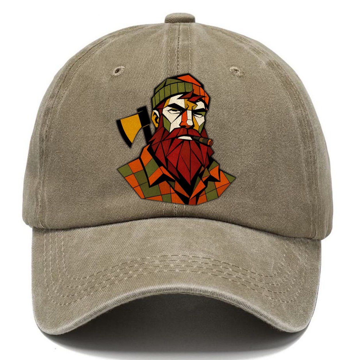 Lumberjack Axe Portrait Classic Cap – Warm Sand
