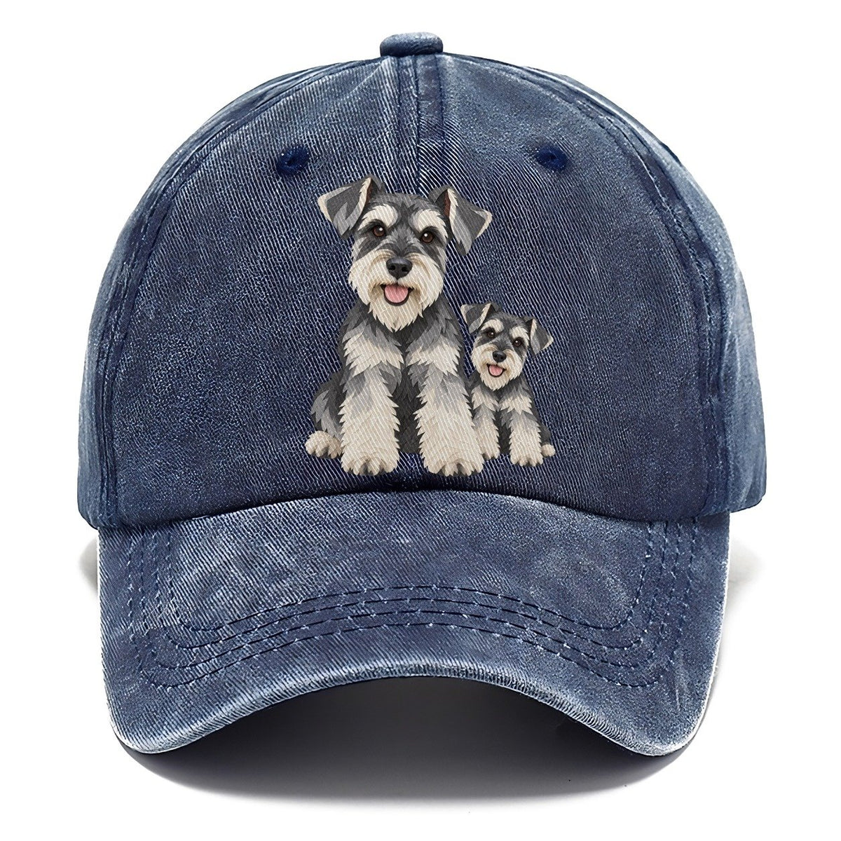 Cut-Paper Schnauzer Collage Classic Cap – Twilight Navy