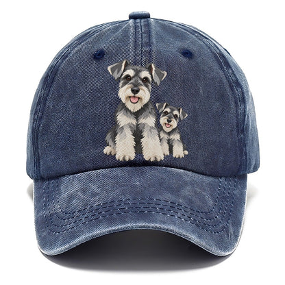 Cut-Paper Schnauzer Collage Classic Cap – Twilight Navy